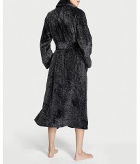 Халат Victoria’s Secret Logo Long Cozy Robe Black Leopard