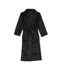 Халат Victoria’s Secret Logo Long Cozy Robe Black Leopard