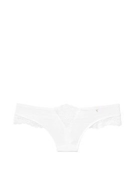 Трусики стринги VS Very Sexy Micro Lace Inset White Thong Panty