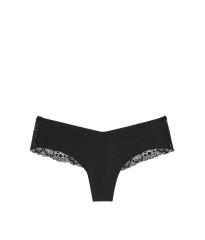 Трусики Victoria's Secret No Show Floral Lace Back Thong Panty