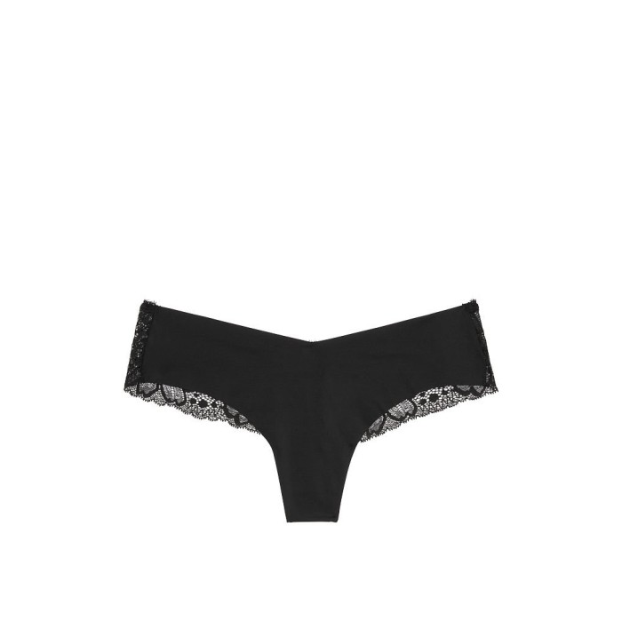Трусики Victoria's Secret No Show Floral Lace Back Thong Panty