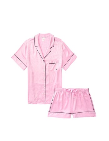Сатиновая пижама VS Satin Short Pj Set VS Pink