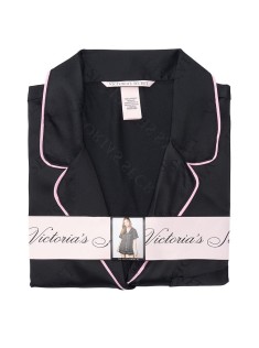Сатинова піжама VS Satin Short Black Logo Pj Set