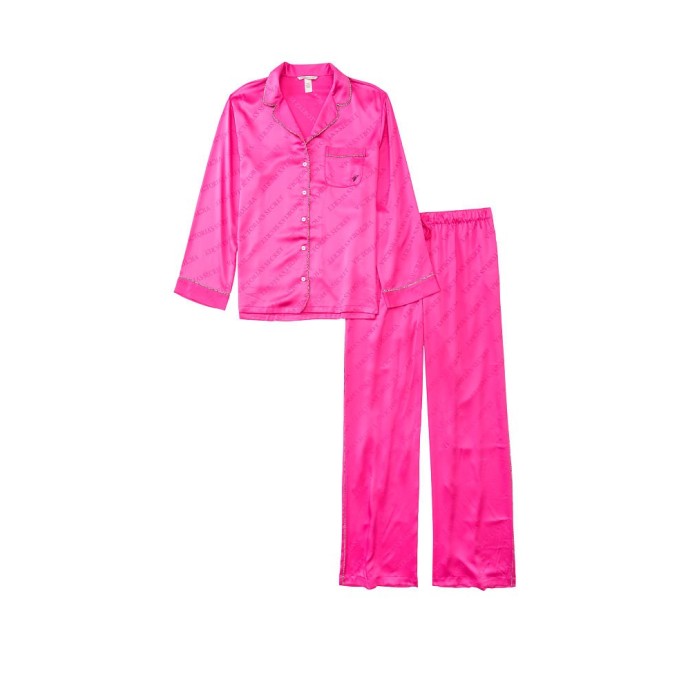 Сатинова піжама VS Satin Long Pj Set VS Pink