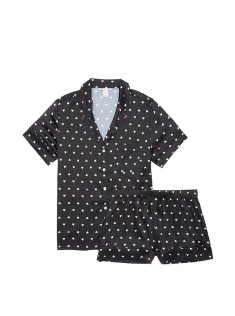 Сатинова піжама VS Satin Short Pj Set Hearts print