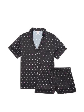Сатинова піжама VS Satin Short Pj Set Hearts print