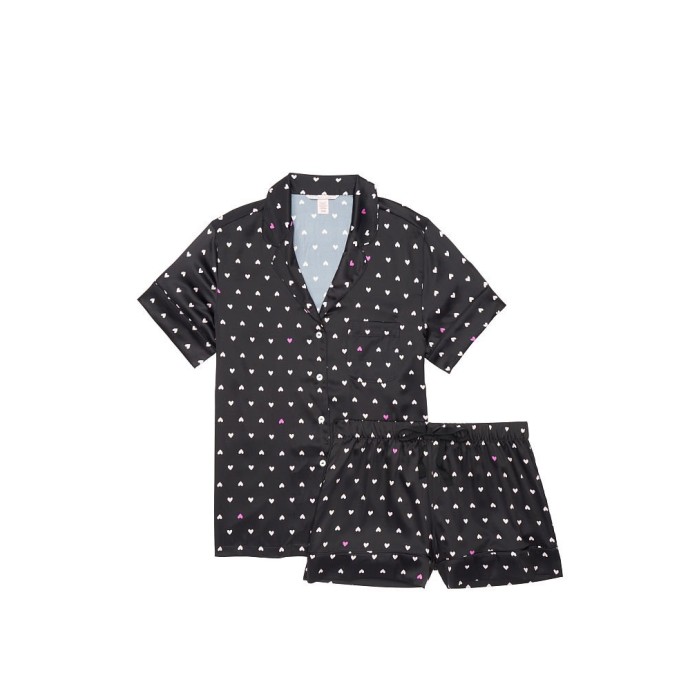 Сатинова піжама VS Satin Short Pj Set Hearts print