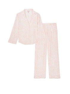 Піжама Victoria's Secret Flannel Long PJ Set Shadow Leopard White