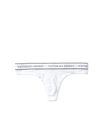 Трусики VS Stretch Cotton Logo White Thong Panty