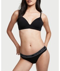 Трусики Victoria's Secret Stretch Cotton Logo Thong Panty black