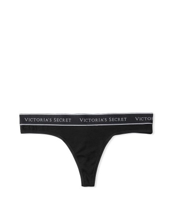 Трусики Victoria's Secret Stretch Cotton Logo Thong Panty black