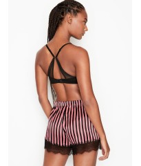 Шорти VS Satin Boxer Pink & Black stripes