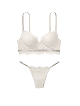 Комплект білизни Victoria's Secret Very Sexy Crystal strap Silver Lace bra