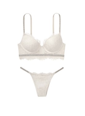 Комплект белья Victoria's Secret Very Sexy Crystal strap Silver Lace bra