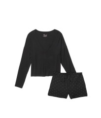 Піжама Victoria's Secret Black Modal Short Pj Set White Dot