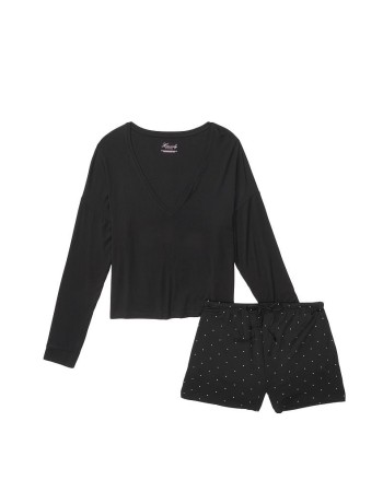 Піжама Victoria's Secret Black Modal Short Pj Set White Dot