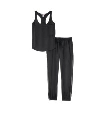Піжама Victoria's Secret Long Cami Set Black Stripes
