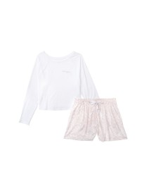 Піжама Victoria's Secret Cotton Short Pj Set White Leopard print