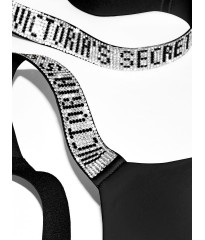 Боди Victoria’s Secret Very Sexy Black Lace Lightly Lined Logo Shine Strap Teddy