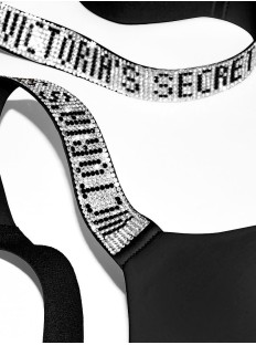 Боди Victoria’s Secret Very Sexy Black Lace Lightly Lined Logo Shine Strap Teddy