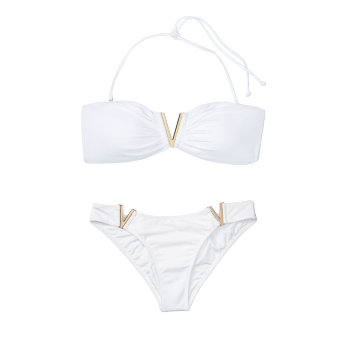 Купальник Виктория Сикрет V-hardware White Bandeau 