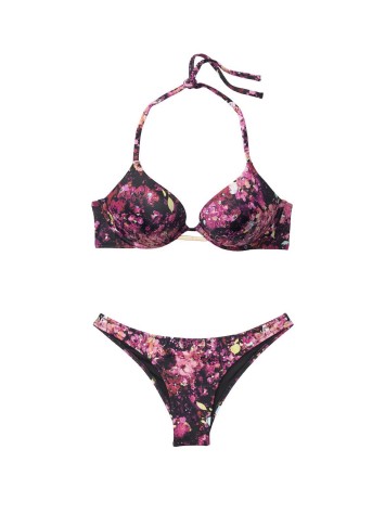 Купальник Вікторія Сікрет з подвійним пушапом Bali Bombshell Black bloom
