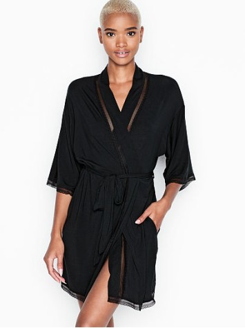 Халат Heavenly by Victoria's Secret Modal Black Lace