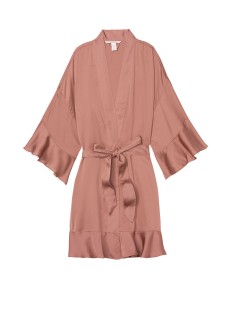 Халат Victoria's Secret Flounce Satin Kimono Robe Vintage rose