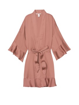 Халат Victoria's Secret Flounce Satin Kimono Robe Vintage rose