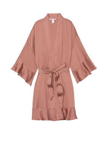 Халат Victoria's Secret Flounce Satin Kimono Robe Vintage rose