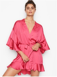 Сатиновий халат Victoria's Secret Satin Robe Pink