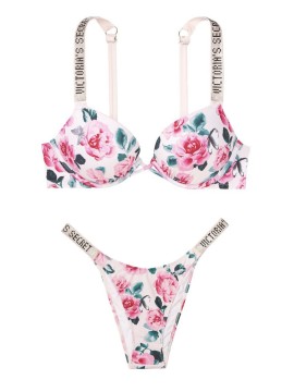 Купальник Виктория Сикрет c двойным пушап Shine Strap SWIM Call me Rose