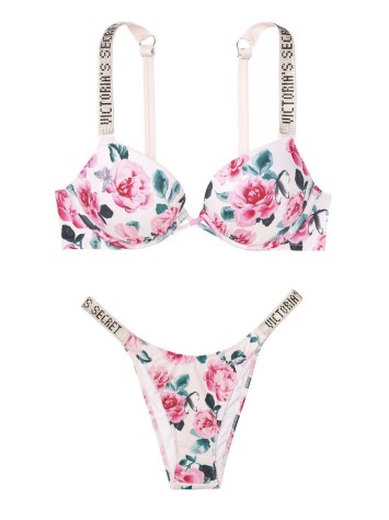 Купальник Вікторія Сікрет з подвійним пушапом Shine Strap SWIM Call me Rose