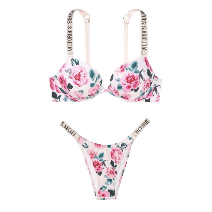 Купальник Вікторія Сікрет з подвійним пушапом Shine Strap SWIM Call me Rose