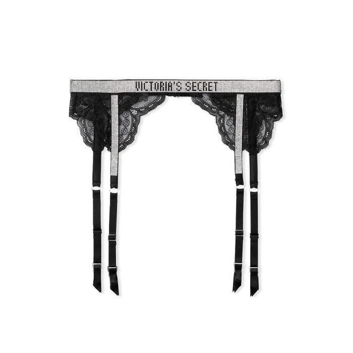 Пояс Victoria's Secret VERY SEXY Shine Strap Garter Belt Black Lace