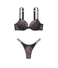 Комплект белья VS Very Sexy Leopard Lace Shine Strap Bra set & Garter Belt