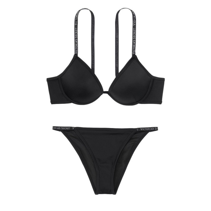 Купальник VS Logo Classic Strap Push-up & Itsy bottom Black