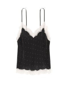 Піжама Victoria's Secret Long Black Cami Set White Lace