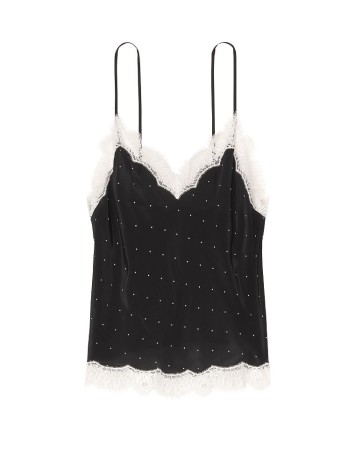 Піжама Victoria's Secret Long Black Cami Set White Lace