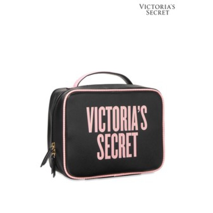 Середня косметичка Victoria's Secret Beauty Glam bag Logo VS Signature stripe