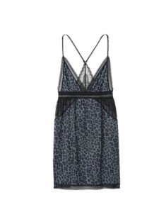 Пеньюар Victoria's Secret Blue Leopard Lace Modal Slip