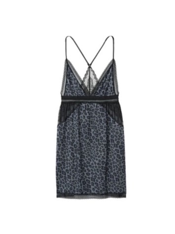 Пеньюар Victoria's Secret Blue Leopard Lace Modal Slip