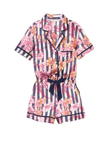 Піжама ромпер Victorias Secret Blue Stripes Flower print