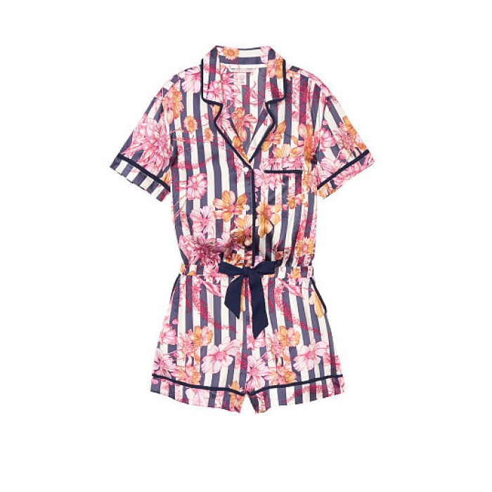 Піжама ромпер Victorias Secret Blue Stripes Flower print