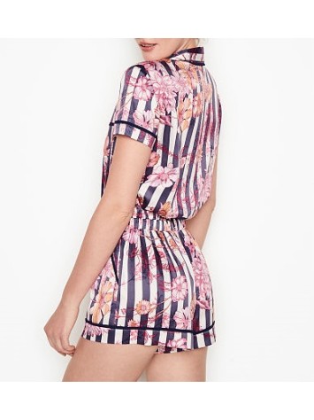 Піжама ромпер Victorias Secret Blue Stripes Flower print