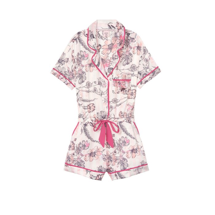 Піжама ромпер Victorias Secret Pink Stripes Flower print