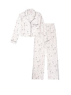 Піжама Victoria's Secret Satin Cropped Long PJ Set Stars