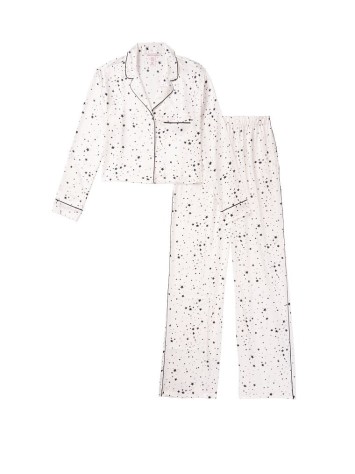 Піжама Victoria's Secret Satin Cropped Long PJ Set Stars