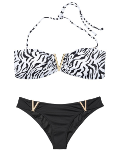 Купальник Вікторія Сікрет V-hardware Bandeau Top Zebra print