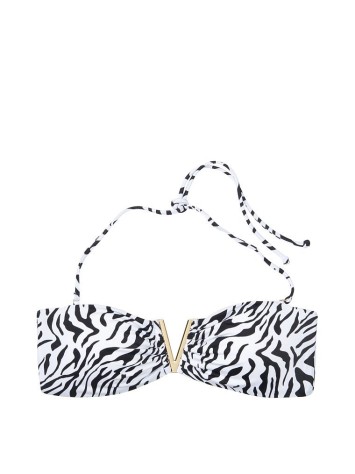 Купальник Вікторія Сікрет V-hardware Bandeau Top Zebra print